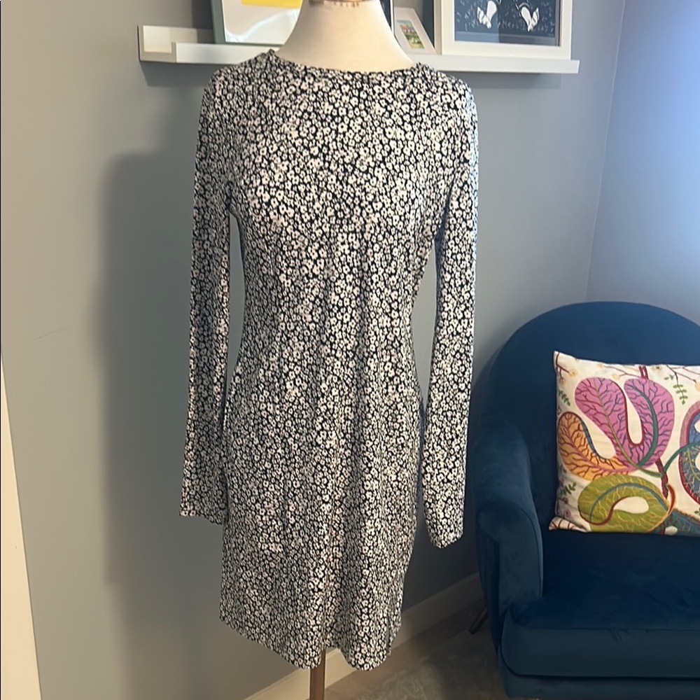 Leith Elegant Black and White Floral Dress
